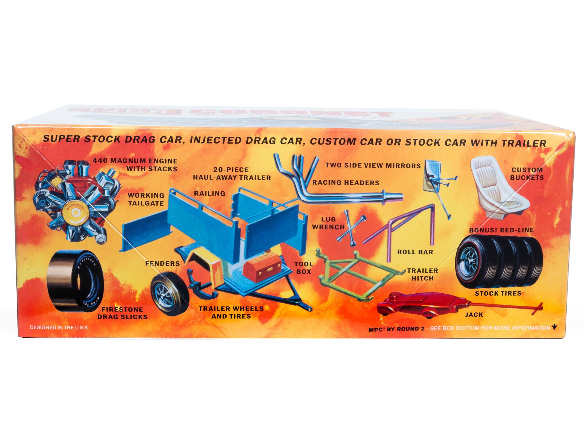 MPC® 1968 Dodge Coronet Hardtop with Trailer 1:25 Scale Model Kit